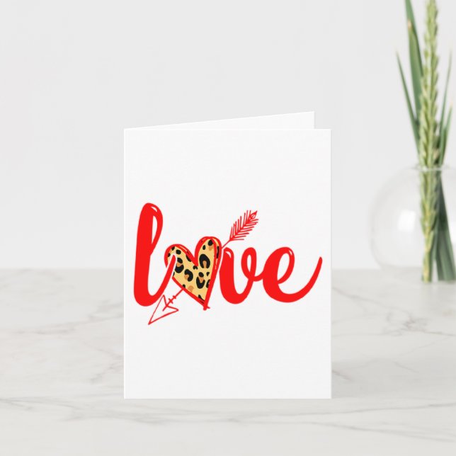 Love With Heart Valentine Day Premium  Card (Front)