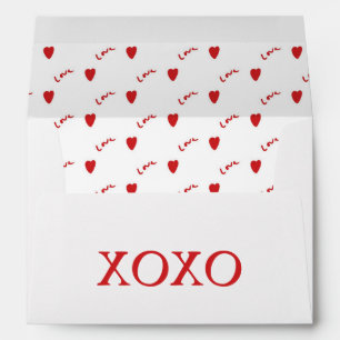 Love with Hugs and Kisses Symbol Xoxo Envelope