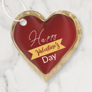 Love with maroon heart favour tags