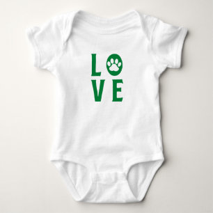 Love with Paw Print (Cats, Dogs, Pets)  Baby Bodysuit