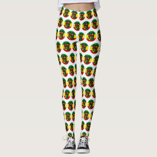 LOVE with peace symbol, reggae style Leggings