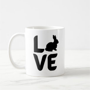 Love with Rabbit Black Design  Coffee Mug