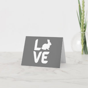 Love with Rabbit O - White Design BLANK  Card