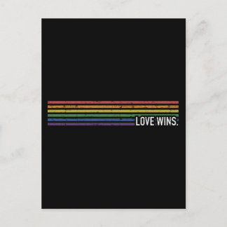 Love with rainbow flag wins gay lesbian support postcard