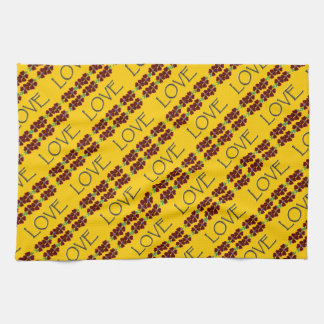 "Love" with red/blue flowers Kitchen Towel