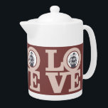 LOVE with YOUR 3 PHOTOS custom teapot<br><div class="desc">Change each of the three images to your own photos,  or delete (clear) them if you wish no pictures on this item. Using the “customize it” function,  you can also add your own text if you wish. See my store for more items with this design.</div>