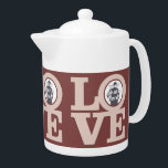 LOVE with YOUR 3 PHOTOS custom teapot<br><div class="desc">Change each of the three images to your own photos,  or delete (clear) them if you wish no pictures on this item. Using the “customize it” function,  you can also add your own text if you wish. See my store for more items with this design.</div>