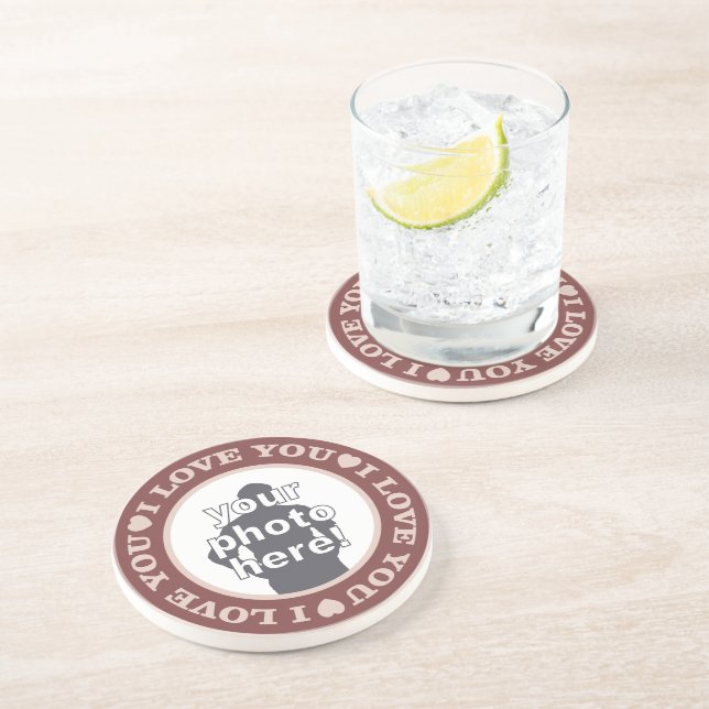 LOVE with YOUR PHOTO custom coasters (Side)