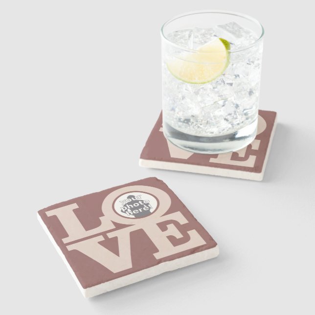 LOVE with YOUR PHOTO custom coasters (Side)