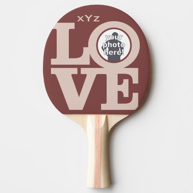 LOVE with YOUR PHOTO custom ping pong paddle (Front)