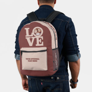 LOVE with YOUR Photo & Name Printed Backpack