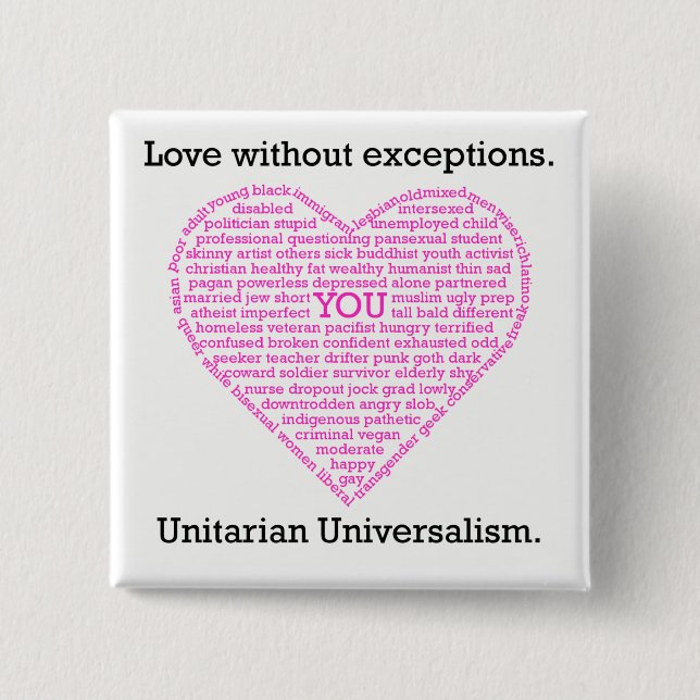 Love Without Exceptions Heart Button (Front)