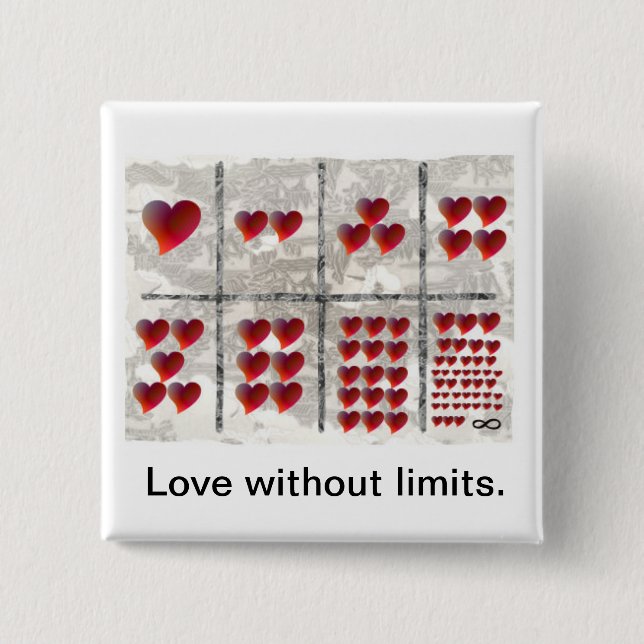 Love without limits 2 inch square button (Front)