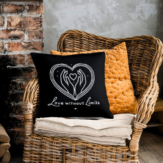 Love Without Limits Modern Custom Colour  Throw Pillow