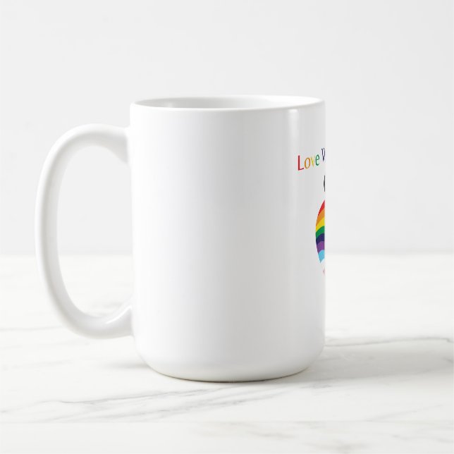 Love Without Limits – Rainbow Heart with Infinity  Coffee Mug (Left)
