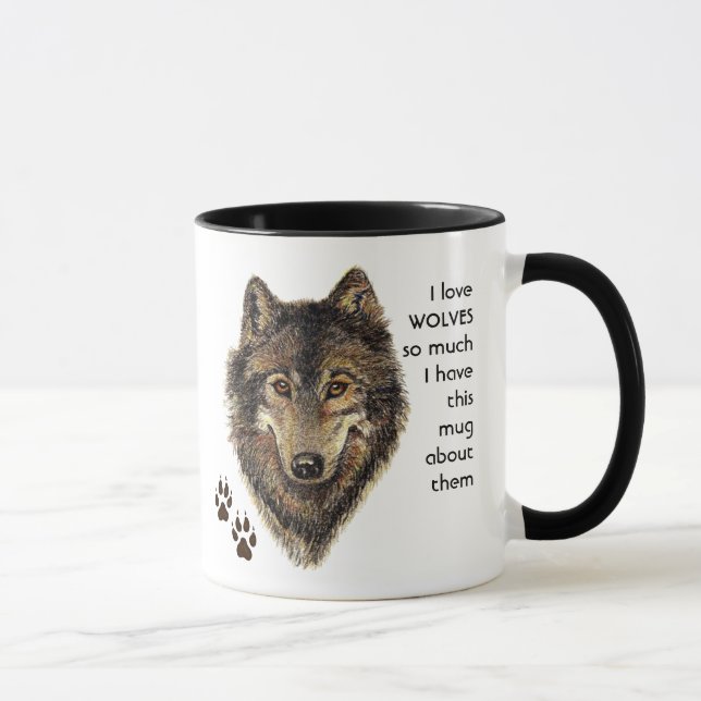 Love WOLVES tellement je me moque Citer Mug (Droite)