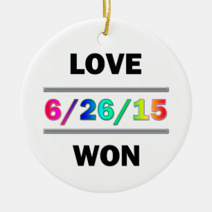 Love Won Ceramic Ornament