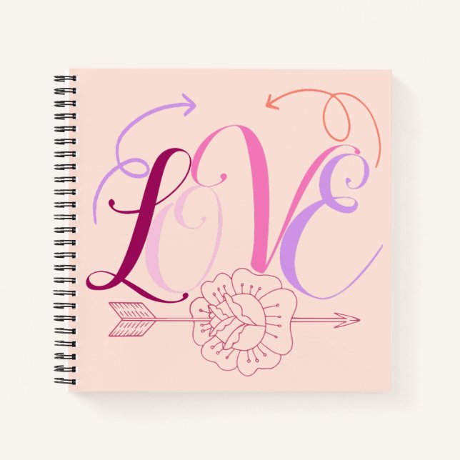 Love Word & A Flower with An Arrow Notebook (Front)