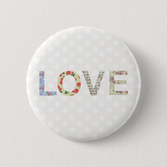 Love word art button badge (Front)