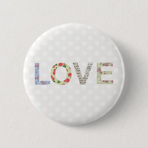 Love word art button badge