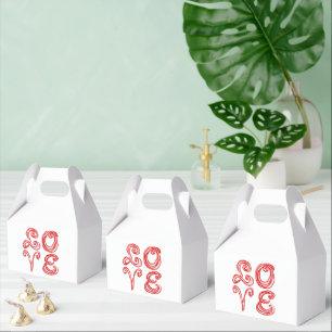 LOVE Word Art Fabric Font Red Letters Favor Box