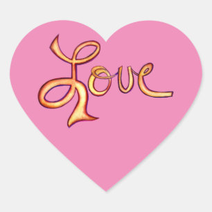 Love Word Art Hearts Custom Decal Stickers