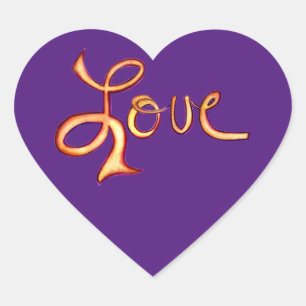 Love Word Art Hearts Custom Decal Stickers
