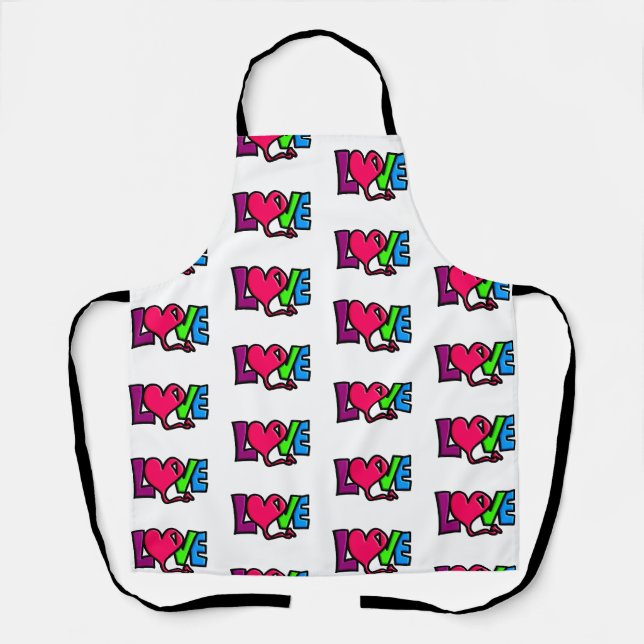 Love Word Art Typography Apron (Front)