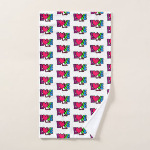 Love Word Art Typography Hand Towel