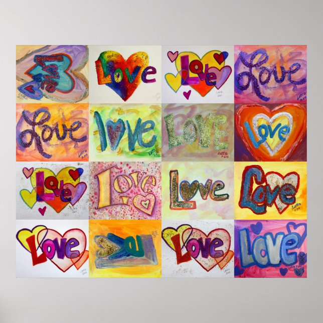 Love Word Artwork Paintings Poster Art Print (Front)