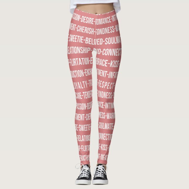 Love word chain typography design leggings (Front)