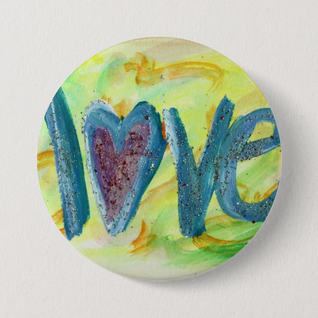 Love Word Fresh Spring Art Pin Pendant Buttons (Front)
