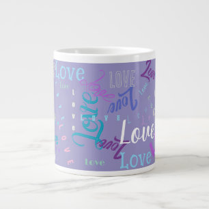 Love Word Grafitti Repeating Word (Customizable) Large Coffee Mug