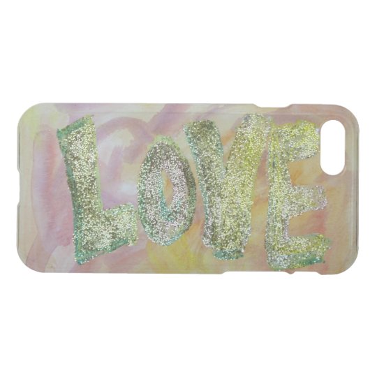 Love Word Inspirational Glitter Art iPhone 7 Cases