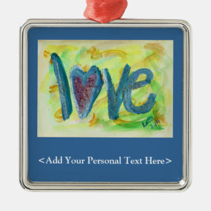 Love Word Ornament with Customized Text Option