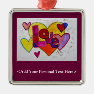 Love Word Ornament with Customized Text Option