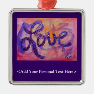 Love Word Ornament with Customized Text Option