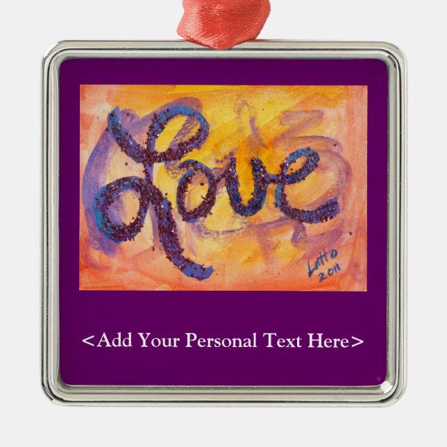 Love Word Ornament with Customized Text Option (Front)