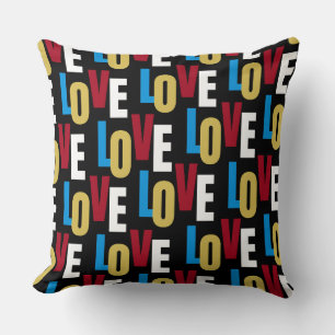 Love word pattern throw pillow
