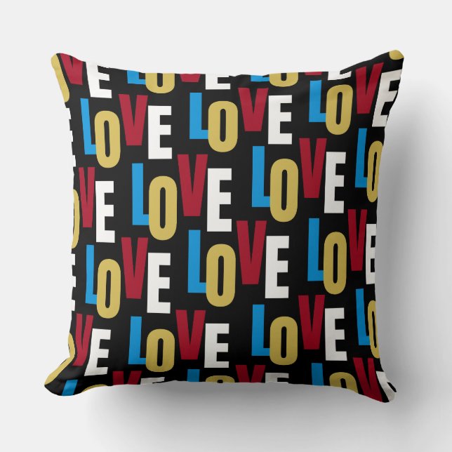 Love word pattern throw pillow (Front)