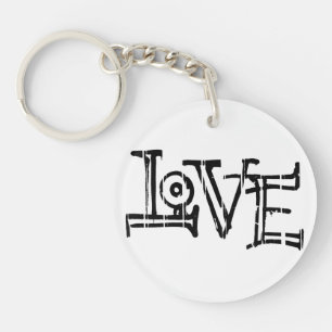 Love word typography keychain