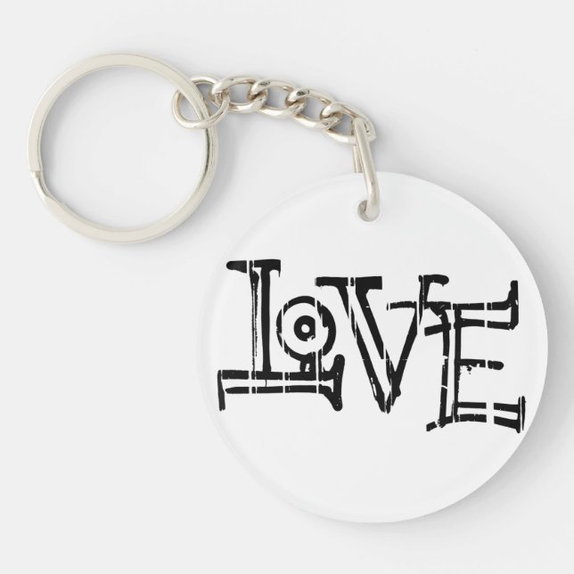 Love word typography keychain (Front)