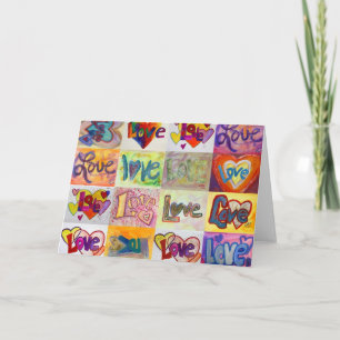 Love Words XOXO Art Greeting Card ou Cartes de Not