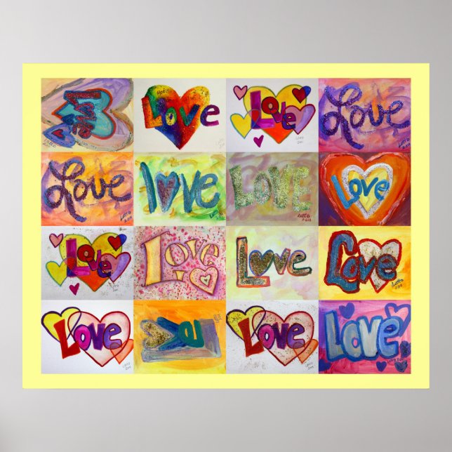 Love Words XOXO Artwork Paintings Poster Art Print (Front)