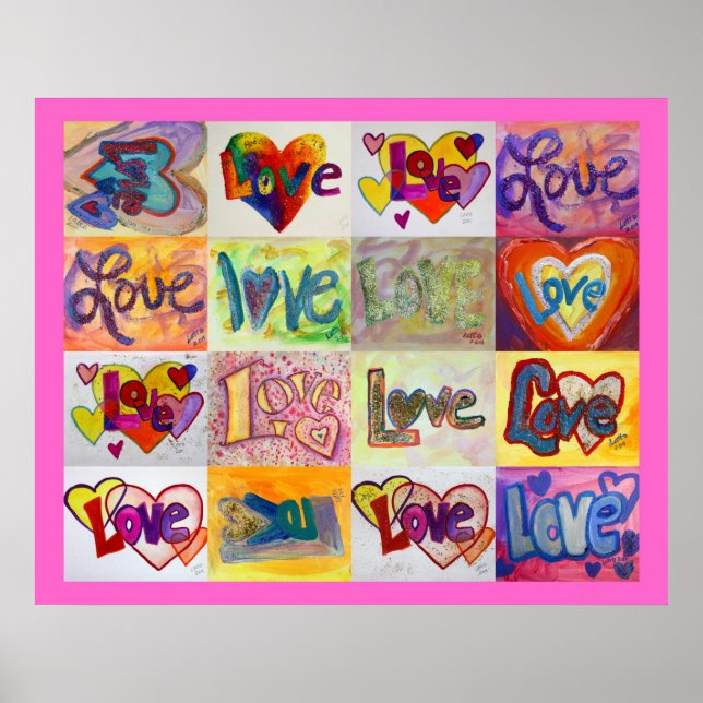 Love Words XOXO Peintures d'art Poster Art Imprime (Devant)