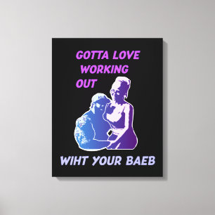 Love working out canvas print