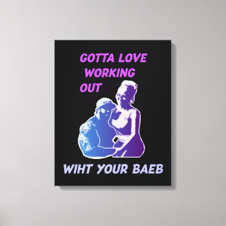 Love working out canvas print