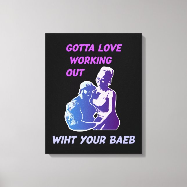 Love working out canvas print (Front)