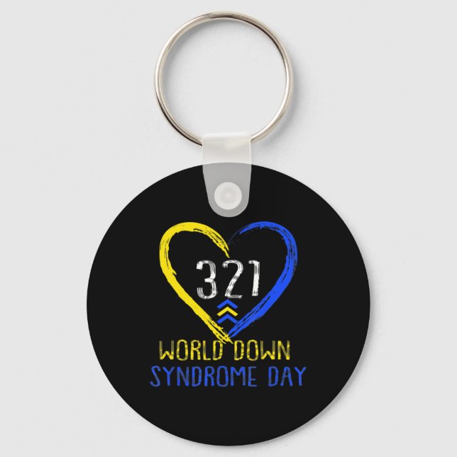 Love World Down Syndrome Awareness Day Love  Keychain (Front)
