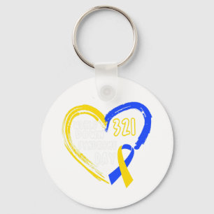 Love World Down Syndrome Awareness Day Love Keychain